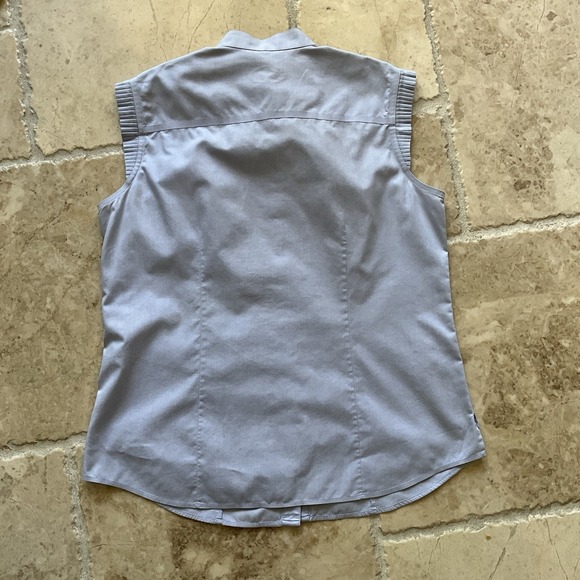 Foxcroft Non-Iron Fitted Sleeveless Blouse Top Blue Size 10 - Picture 7 of 7